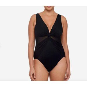 NEW Miraclesuit Women's Size 8 Tummy Control Molded Cup One Piece Swimsuit Black